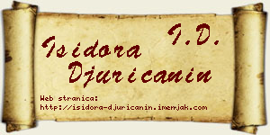 Isidora Đuričanin vizit kartica